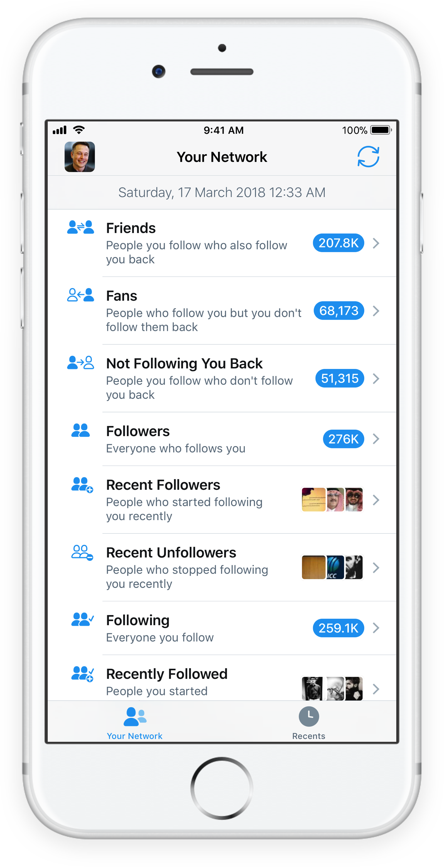 Who Unfollowed Me iOS App Screenshot